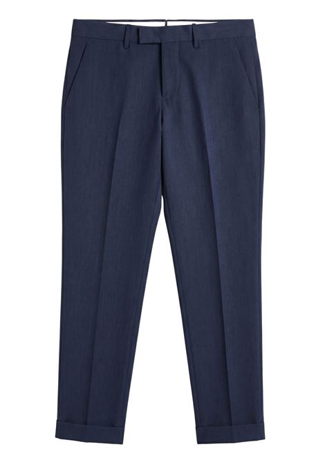 PT Torino Blue Virgin Wool Trousers Master Fit with Front Pleat PT TORINO |  | CO-AFMAZ00CL10345
